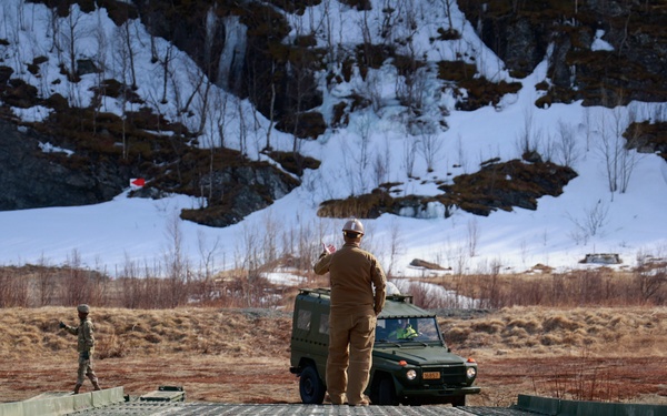 U.S. Navy Seabees join forces with the Army and Norway for bridge construction