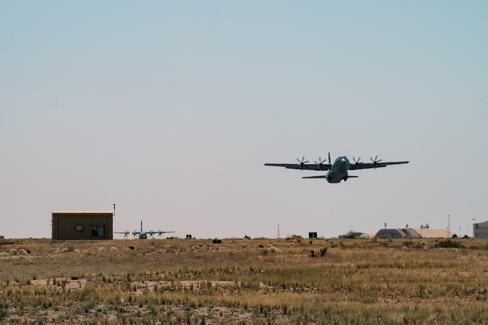 AFCENT C-130s takeoff with humanitarian aid bound for Gaza