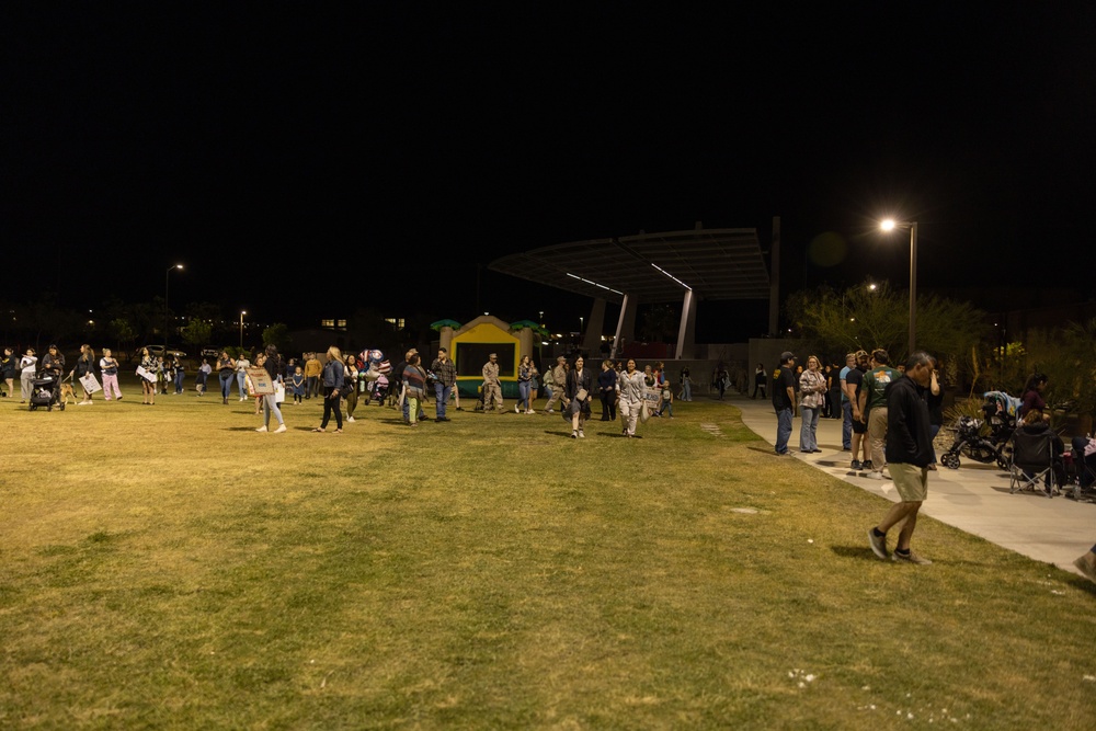 Family and friends celebrate Marines with V27 returning from deployment