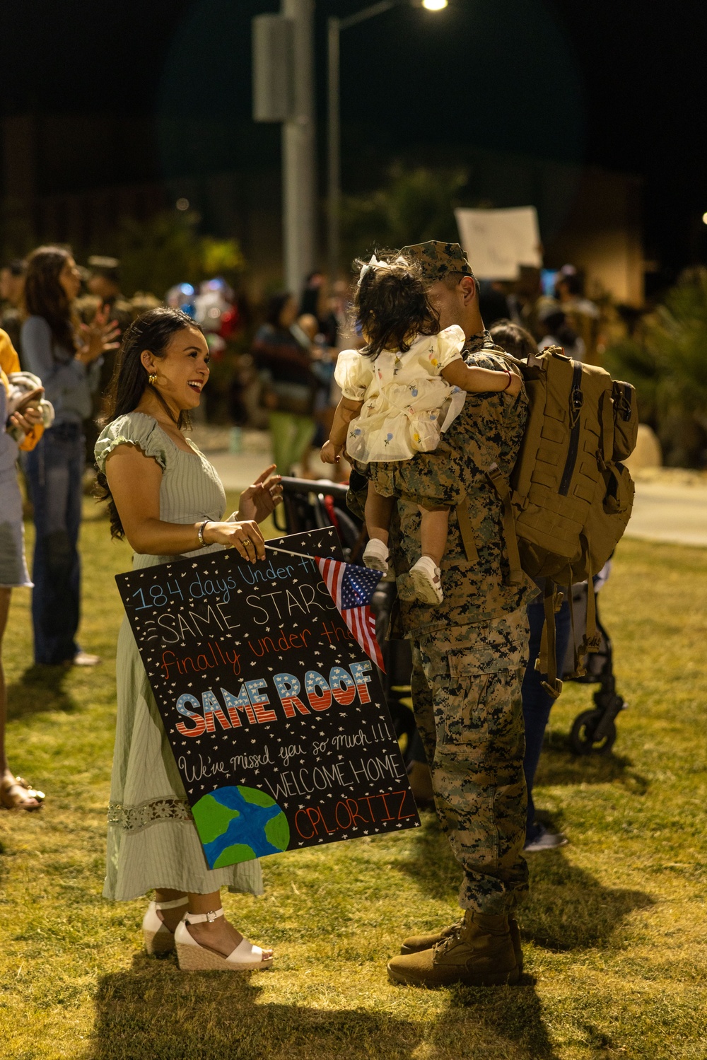 Family and friends celebrate Marines with V27 returning from deployment