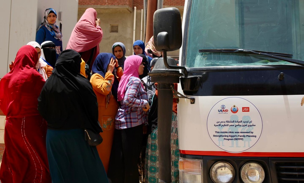 Female Egyptian health worker, Egypt USAID-supported mobile clinic, Egypt