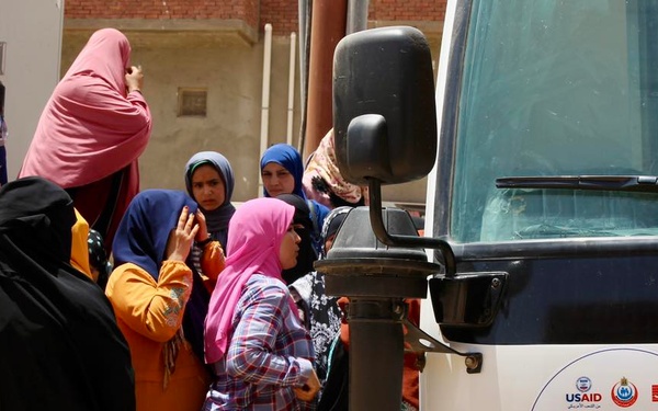 Female Egyptian health worker, Egypt USAID-supported mobile clinic, Egypt