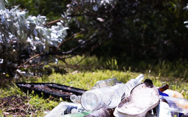 Branching Out: Weed Warriors clear invasive plants and debris from the Mokapu Central Drainage Channel on MCBH