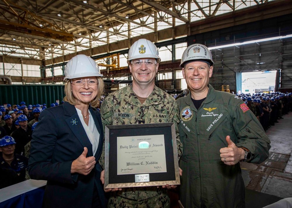 USS George H.W. Bush (CVN 77) Thousand Points of Light All-Hands Call