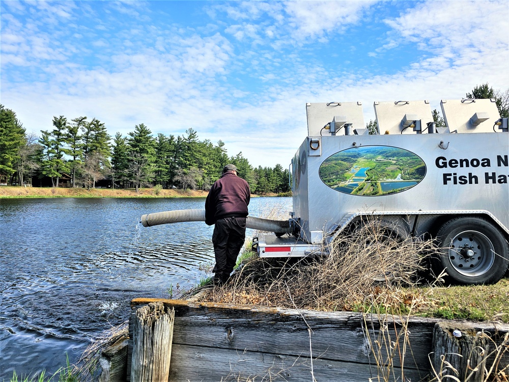 USFWS stocks more than 15,000 rainbow trout in Fort McCoy’s waterways for 2024 fishing season