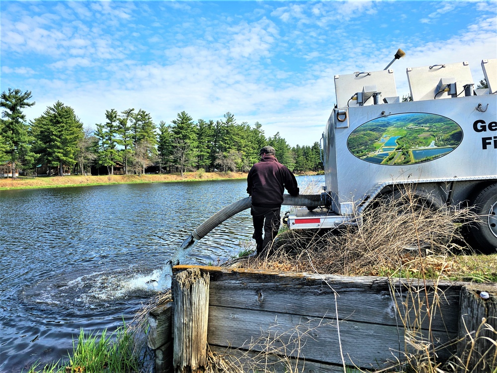 USFWS stocks more than 15,000 rainbow trout in Fort McCoy’s waterways for 2024 fishing season