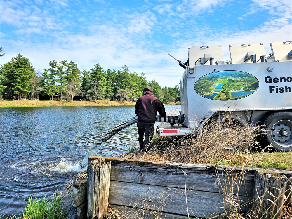 USFWS stocks more than 15,000 rainbow trout in Fort McCoy’s waterways for 2024 fishing season