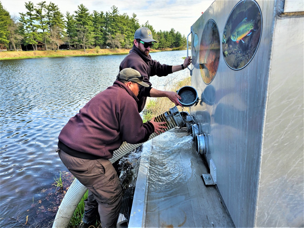 USFWS stocks more than 15,000 rainbow trout in Fort McCoy’s waterways for 2024 fishing season