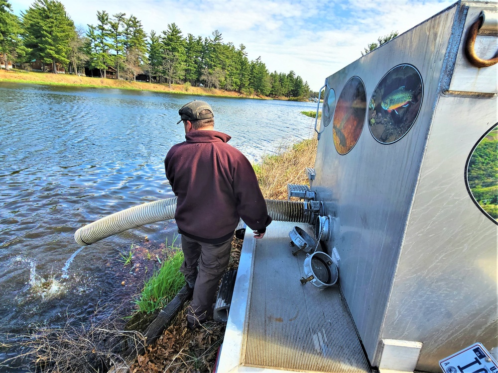 USFWS stocks more than 15,000 rainbow trout in Fort McCoy’s waterways for 2024 fishing season