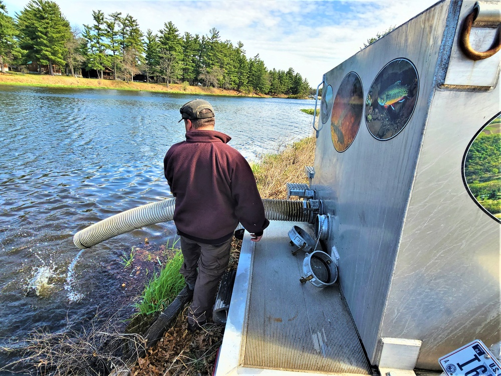 USFWS stocks more than 15,000 rainbow trout in Fort McCoy’s waterways for 2024 fishing season