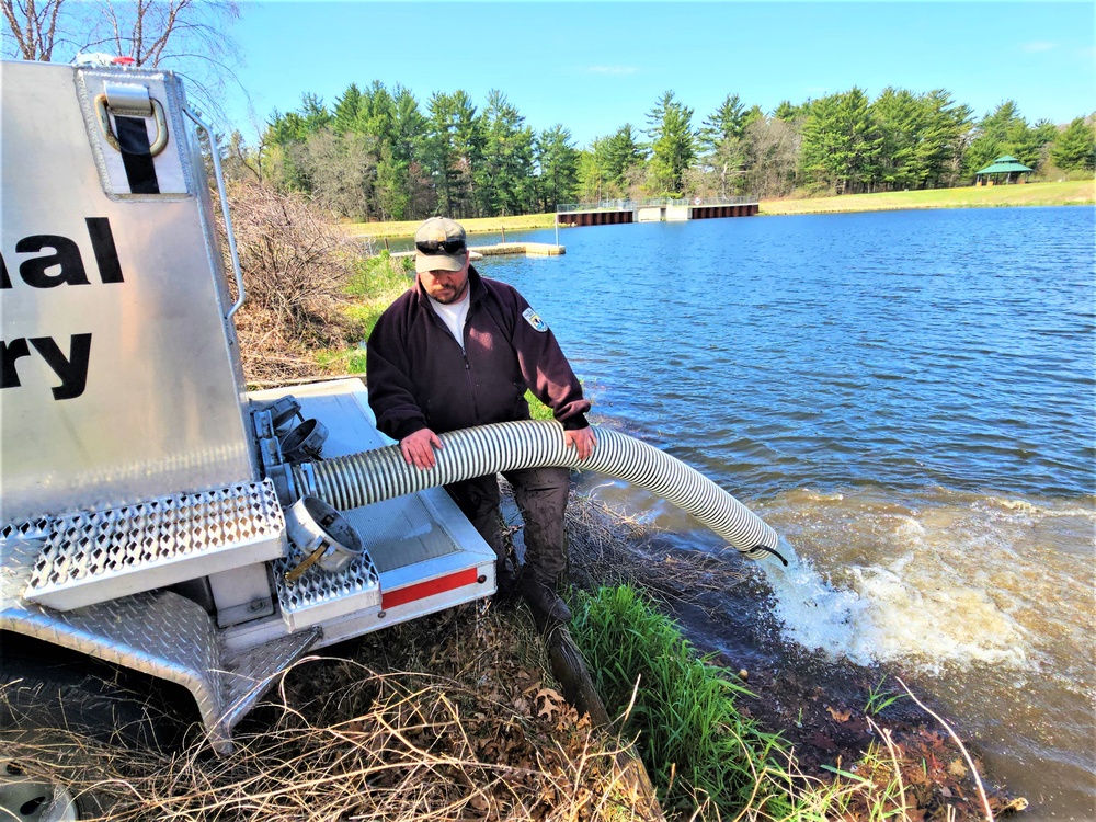 USFWS stocks more than 15,000 rainbow trout in Fort McCoy’s waterways for 2024 fishing season