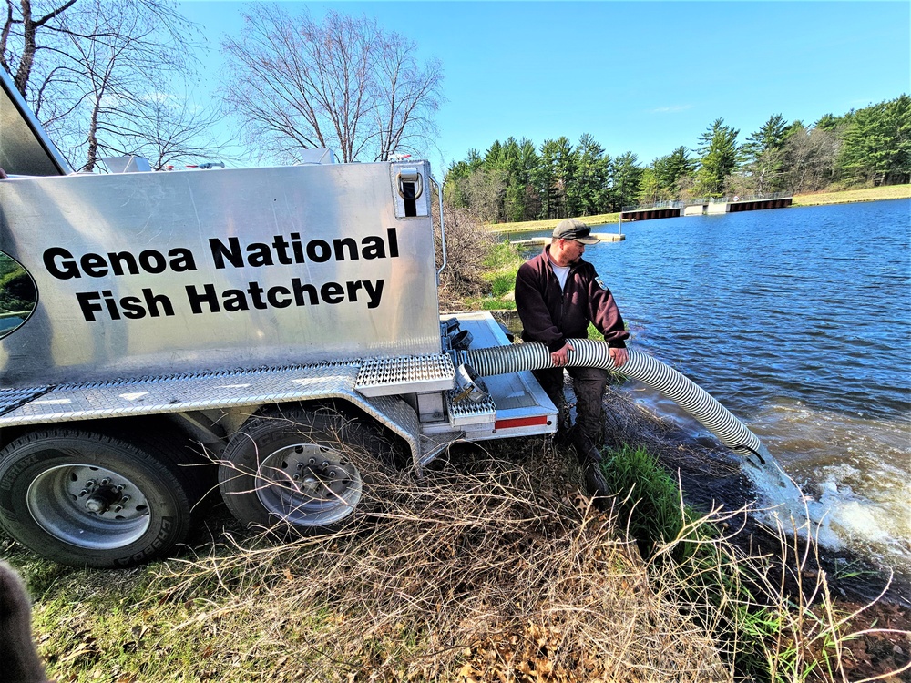 USFWS stocks more than 15,000 rainbow trout in Fort McCoy’s waterways for 2024 fishing season