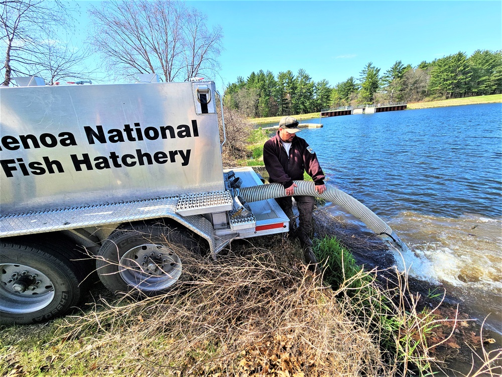 USFWS stocks more than 15,000 rainbow trout in Fort McCoy’s waterways for 2024 fishing season