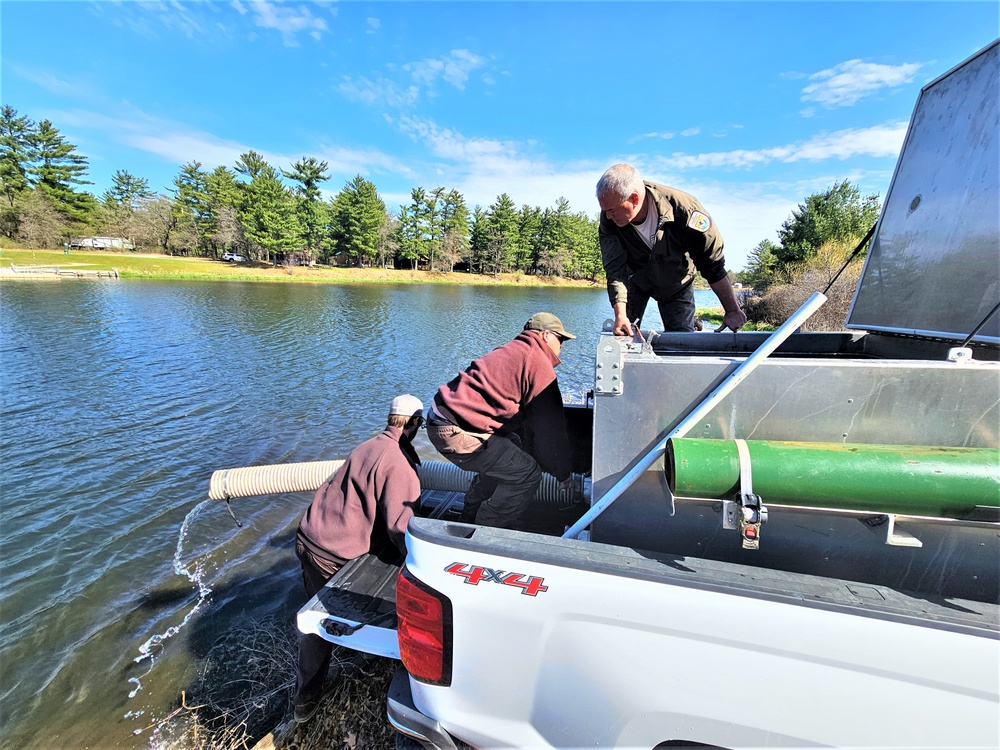 USFWS stocks more than 15,000 rainbow trout in Fort McCoy’s waterways for 2024 fishing season