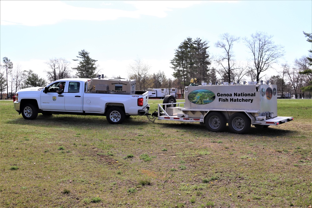 USFWS stocks more than 15,000 rainbow trout in Fort McCoy’s waterways for 2024 fishing season