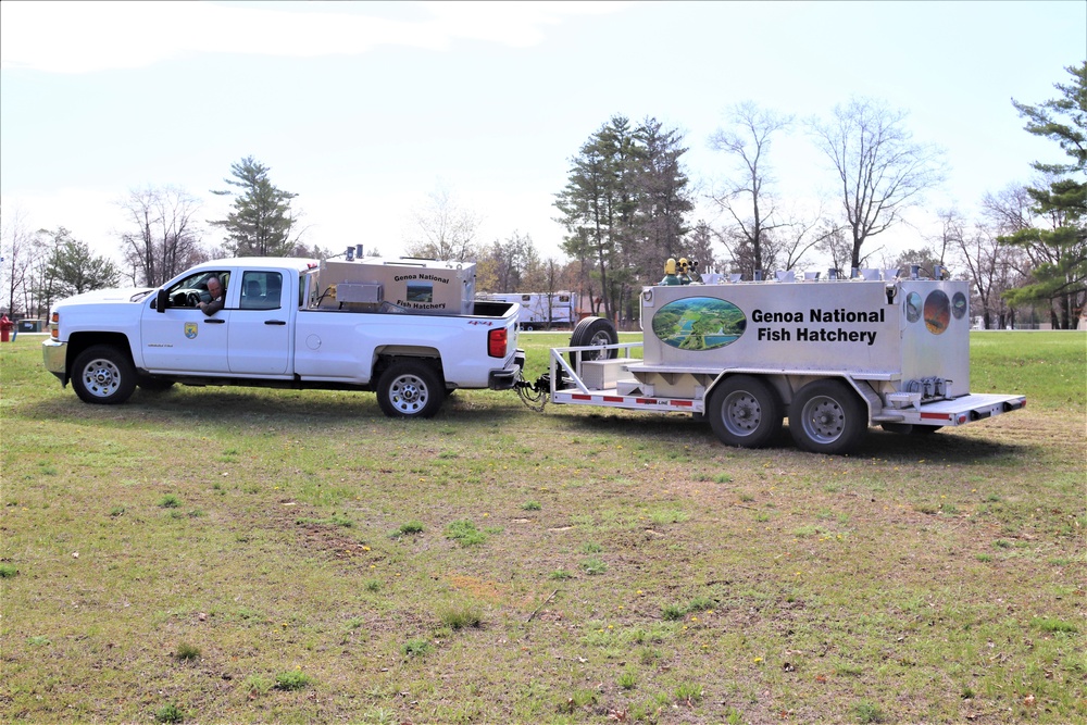 USFWS stocks more than 15,000 rainbow trout in Fort McCoy’s waterways for 2024 fishing season