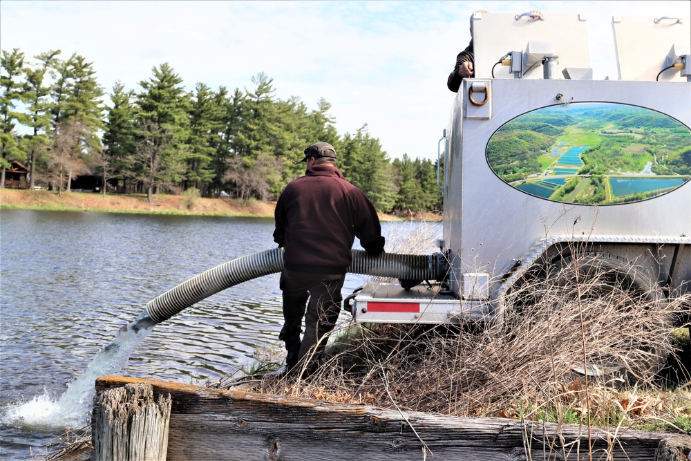 USFWS stocks more than 15,000 rainbow trout in Fort McCoy’s waterways for 2024 fishing season