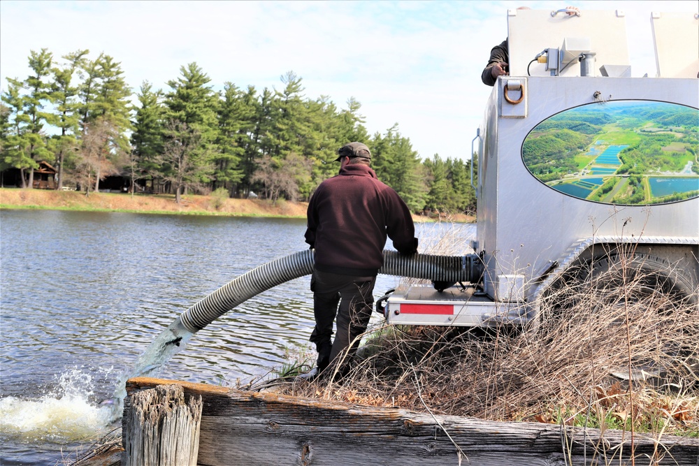 USFWS stocks more than 15,000 rainbow trout in Fort McCoy’s waterways for 2024 fishing season