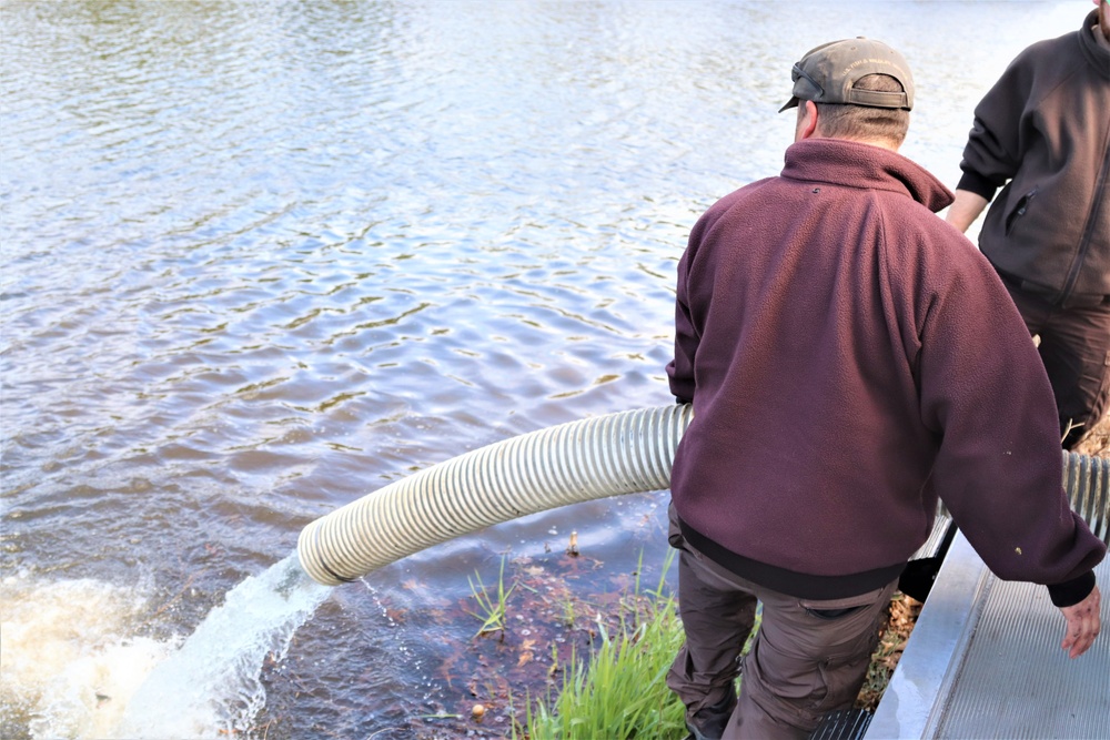 USFWS stocks more than 15,000 rainbow trout in Fort McCoy’s waterways for 2024 fishing season