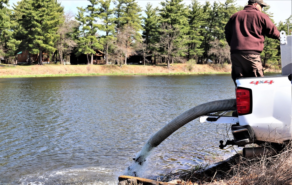 USFWS stocks more than 15,000 rainbow trout in Fort McCoy’s waterways for 2024 fishing season