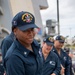 USS William P. Lawrence Sailors participate in a line handling evolution