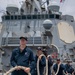 USS William P. Lawrence Sailors participate in line handling evolution