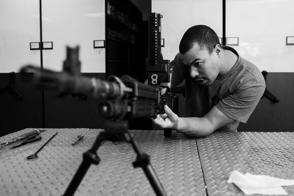 Weapons Maintenance in Camp Shields Armory