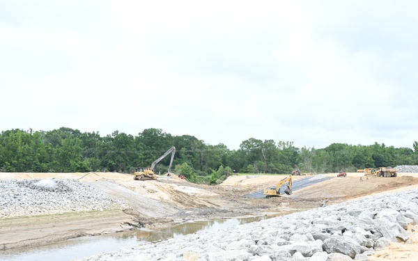 Comite River Diversion Cypress Bayou rock chute update