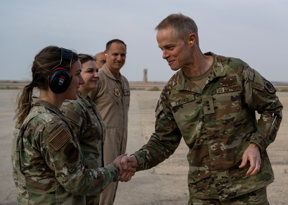 Lt. Gen. France tours to thank Airmen