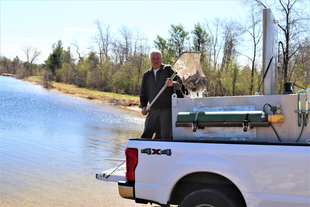 USFWS stocks more than 15,000 rainbow trout in Fort McCoy’s waterways for 2024 fishing season