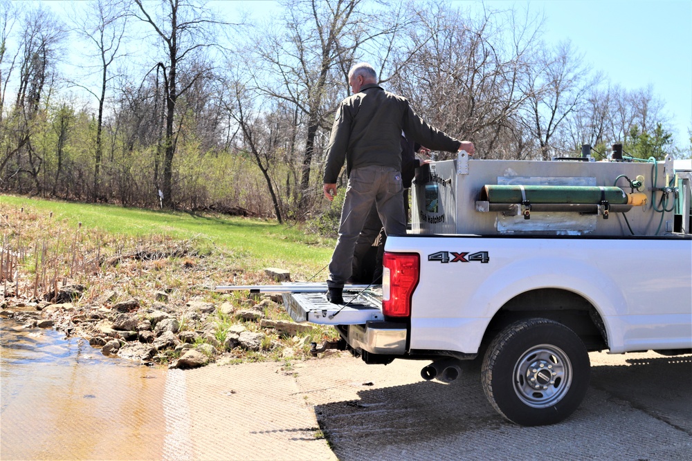 USFWS stocks more than 15,000 rainbow trout in Fort McCoy’s waterways for 2024 fishing season