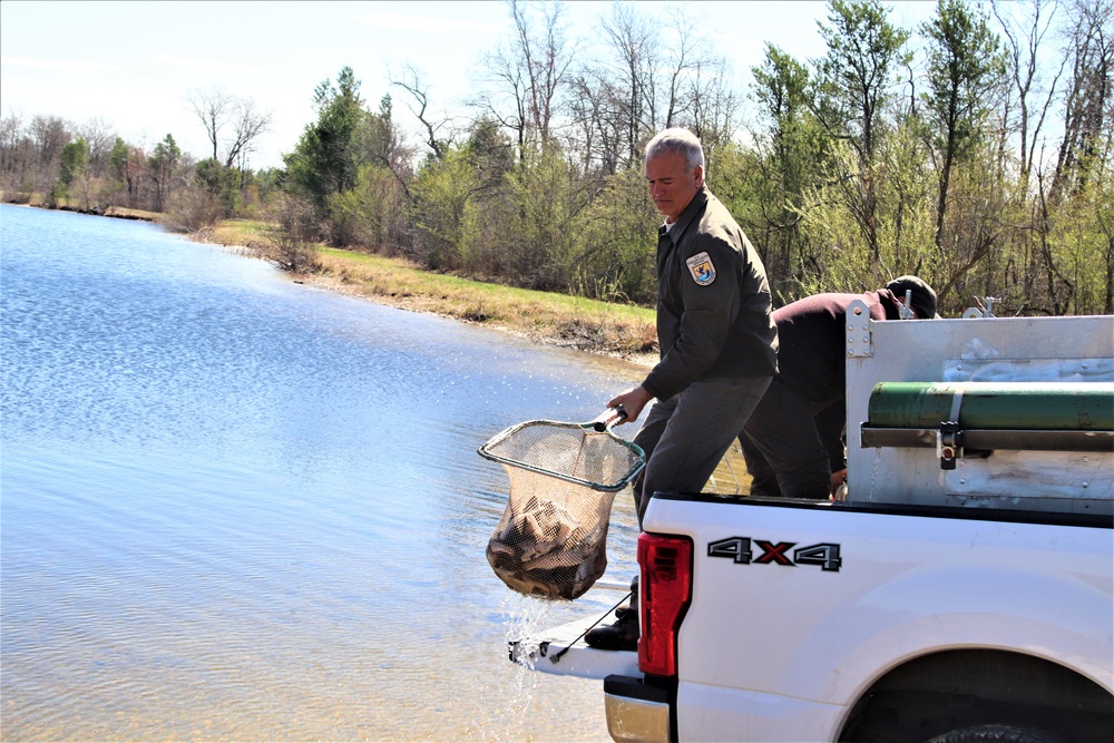 USFWS stocks more than 15,000 rainbow trout in Fort McCoy’s waterways for 2024 fishing season