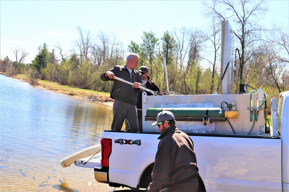 USFWS stocks more than 15,000 rainbow trout in Fort McCoy’s waterways for 2024 fishing season