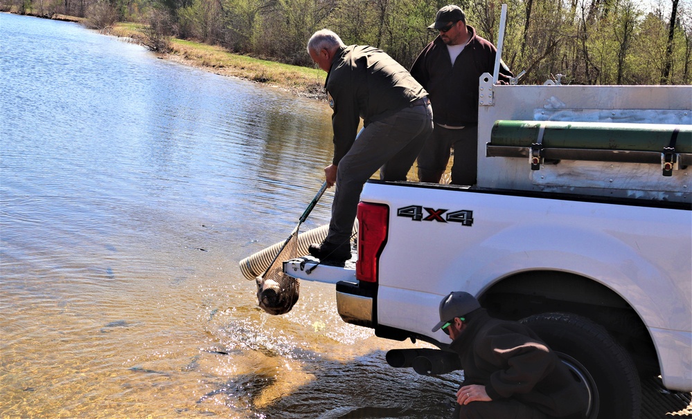 USFWS stocks more than 15,000 rainbow trout in Fort McCoy’s waterways for 2024 fishing season