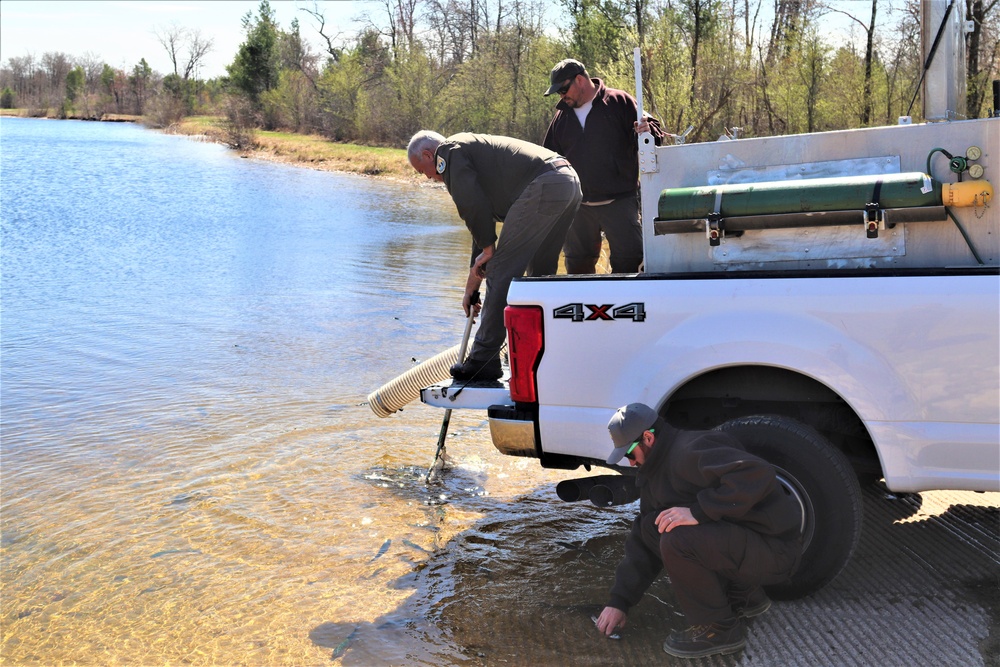 USFWS stocks more than 15,000 rainbow trout in Fort McCoy’s waterways for 2024 fishing season