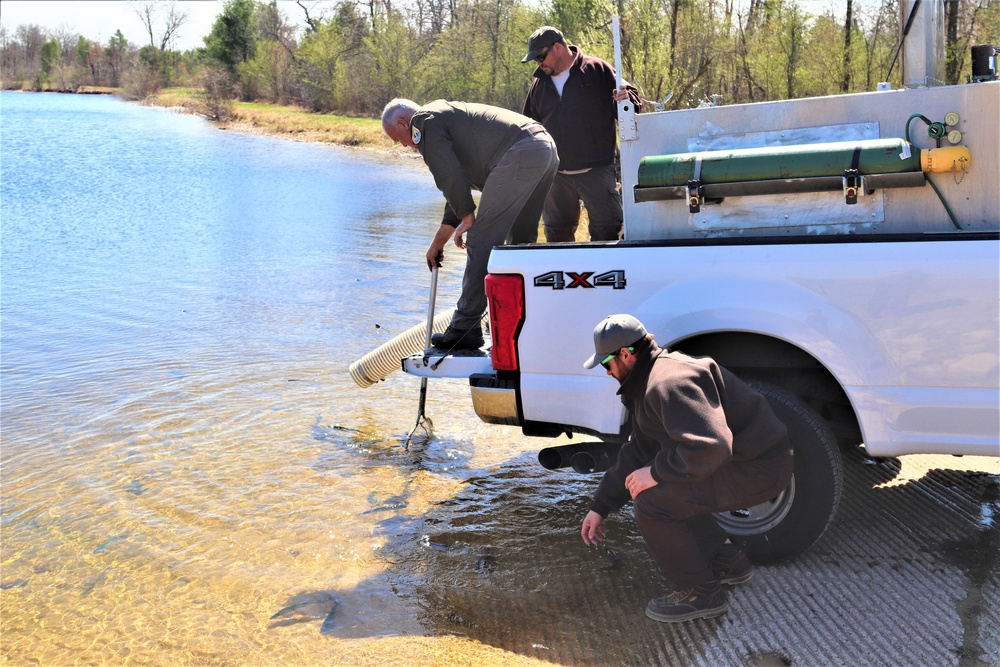 USFWS stocks more than 15,000 rainbow trout in Fort McCoy’s waterways for 2024 fishing season