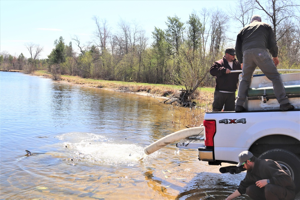 USFWS stocks more than 15,000 rainbow trout in Fort McCoy’s waterways for 2024 fishing season