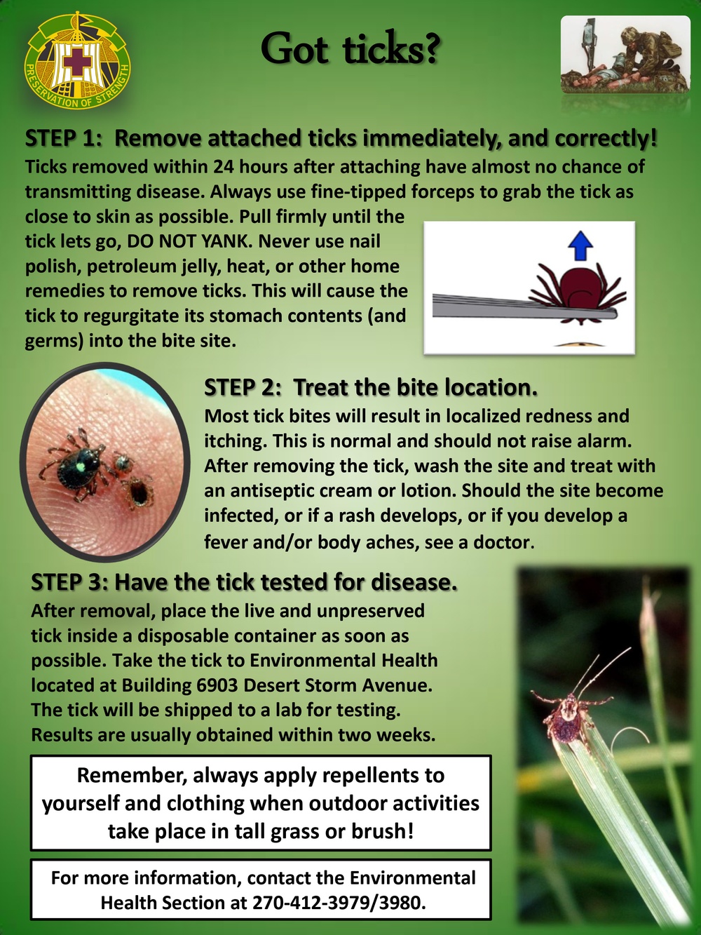 Got Ticks? BACH Environmental Health provides a 3-Step process for Ticks!