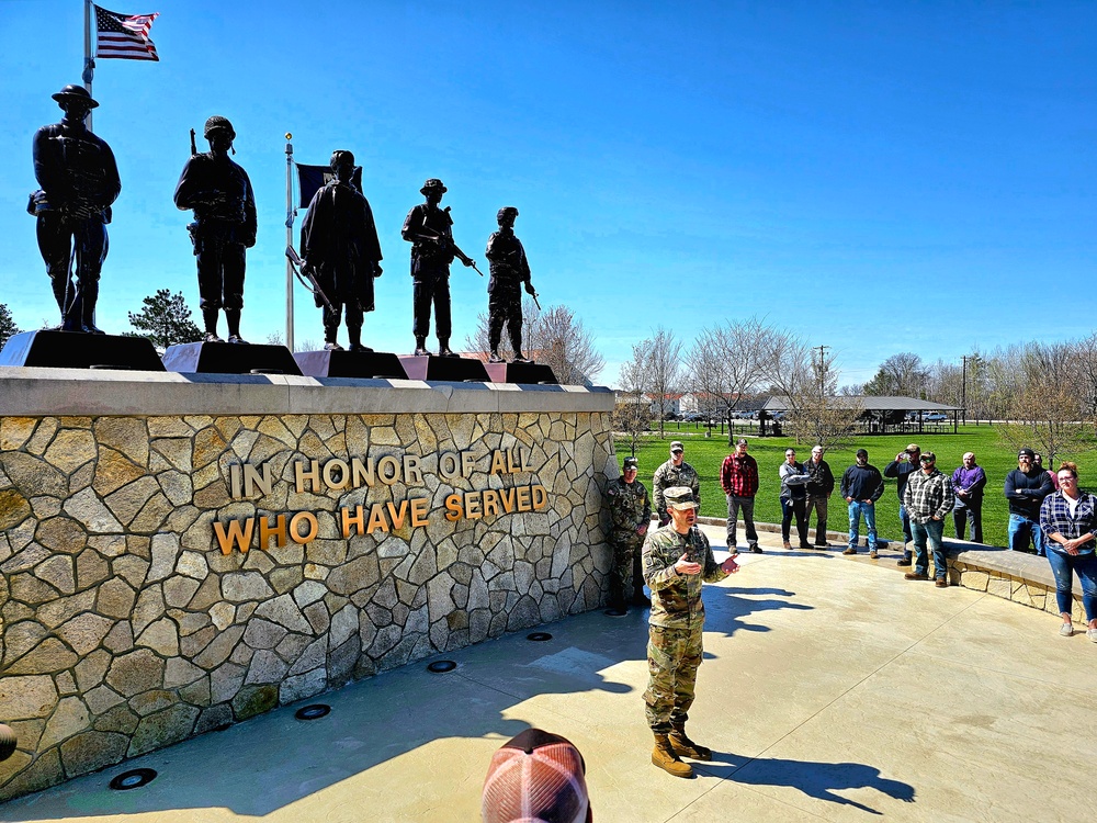 Installation workforce members visit Fort McCoy Commemorative Area during commander's quarterly town hall meeting