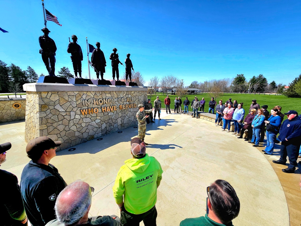 Installation workforce members visit Fort McCoy Commemorative Area during commander's quarterly town hall meeting