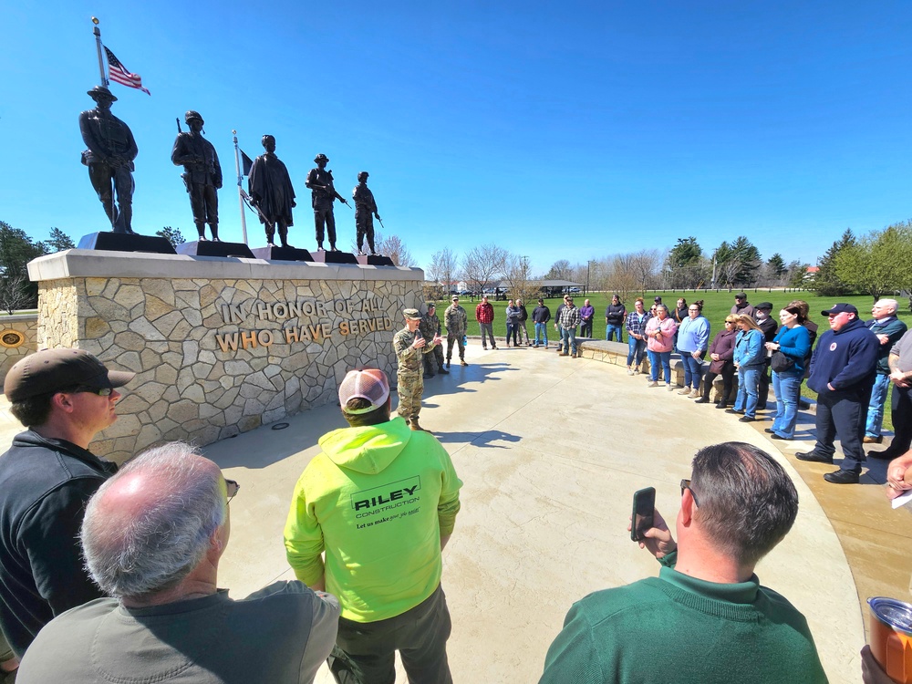 Installation workforce members visit Fort McCoy Commemorative Area during commander's quarterly town hall meeting