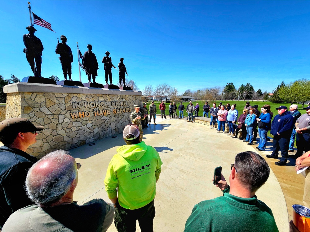 Installation workforce members visit Fort McCoy Commemorative Area during commander's quarterly town hall meeting