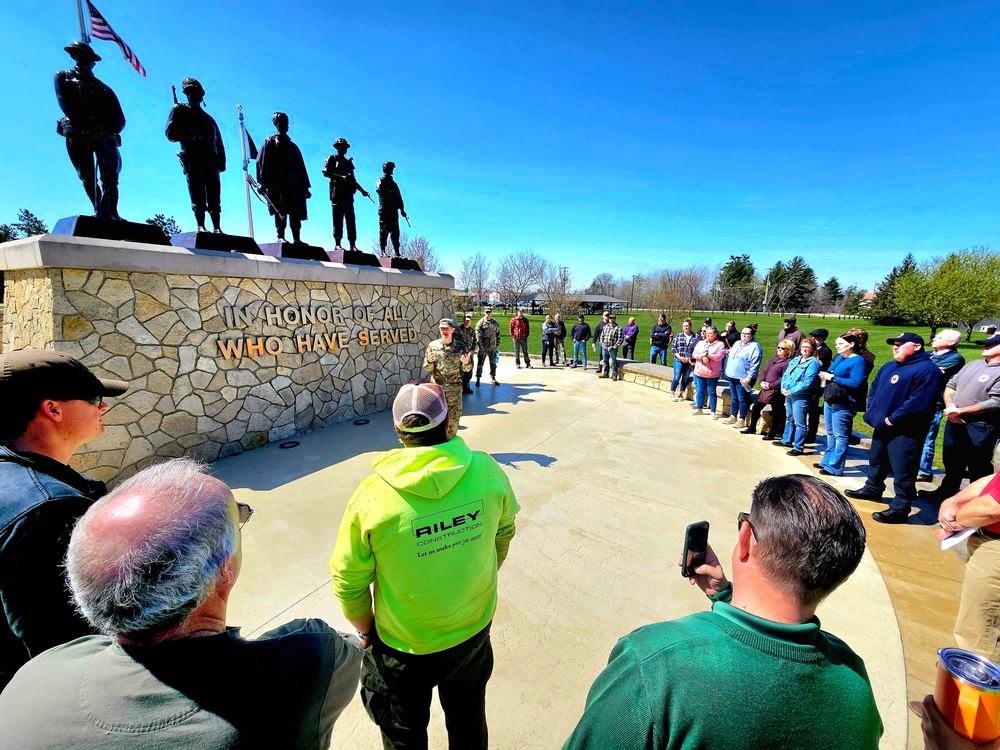 Installation workforce members visit Fort McCoy Commemorative Area during commander's quarterly town hall meeting