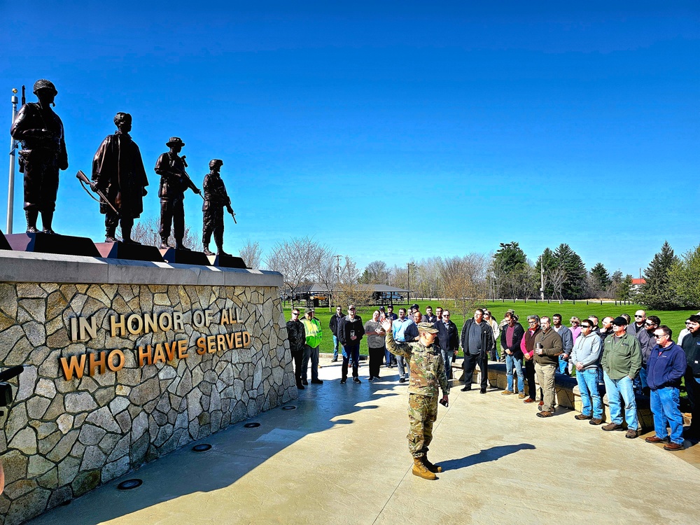 Installation workforce members visit Fort McCoy Commemorative Area during commander's quarterly town hall meeting