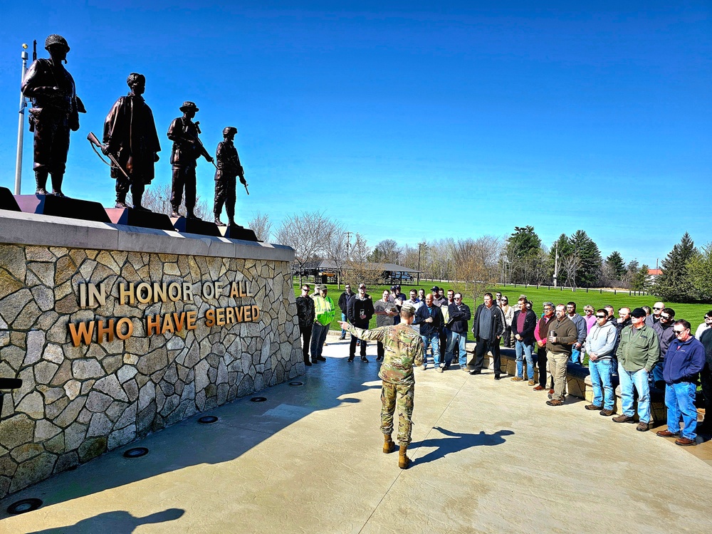 Installation workforce members visit Fort McCoy Commemorative Area during commander's quarterly town hall meeting