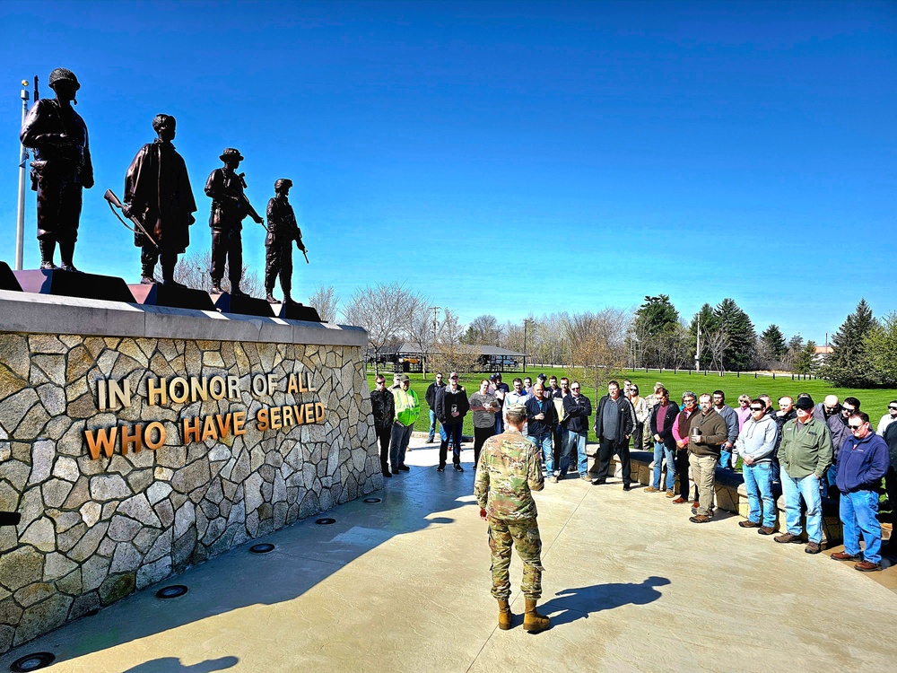 Installation workforce members visit Fort McCoy Commemorative Area during commander's quarterly town hall meeting