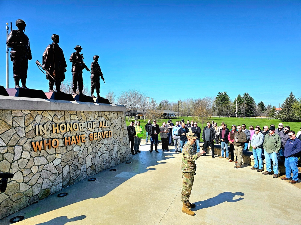 Installation workforce members visit Fort McCoy Commemorative Area during commander's quarterly town hall meeting