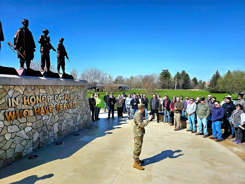 Installation workforce members visit Fort McCoy Commemorative Area during commander's quarterly town hall meeting