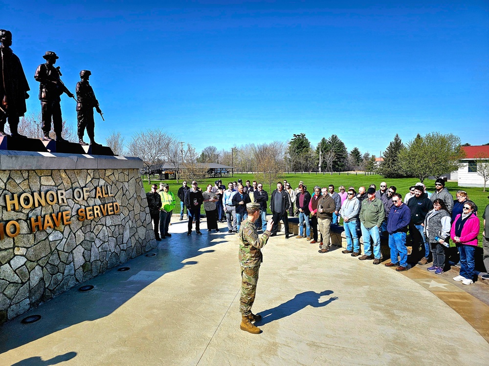 Installation workforce members visit Fort McCoy Commemorative Area during commander's quarterly town hall meeting