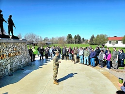 Installation workforce members visit Fort McCoy Commemorative Area during commander's quarterly town hall meeting